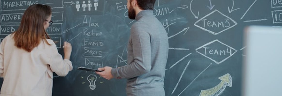 startup growth chart and team planning